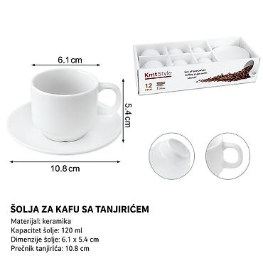 Set keramičke šolje za kafu i tacne 5503361-A Usklađeni set šoljica