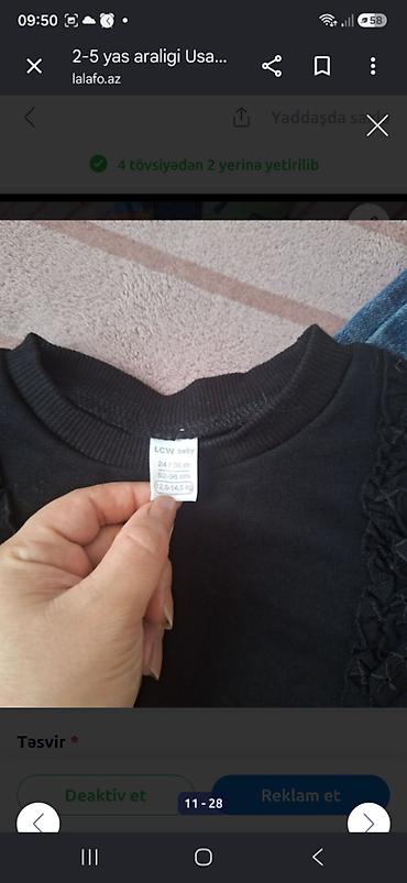Koftalar, sviterlər: Defacto switer Ici qalin Qiz ucun Bir fesil az geyinilib 1 defe — 2