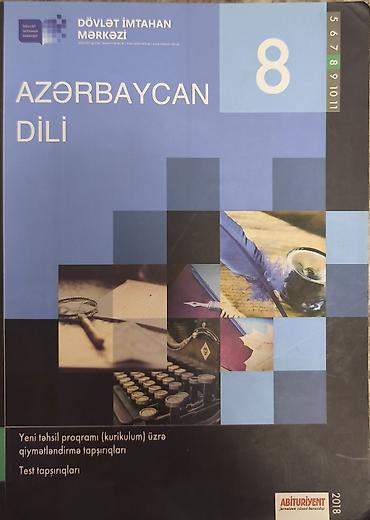 Testlər: Məhsul: “Azərbaycan dili – 8” test toplusu Nəşriyyat: Dövlət İmtahan — 1