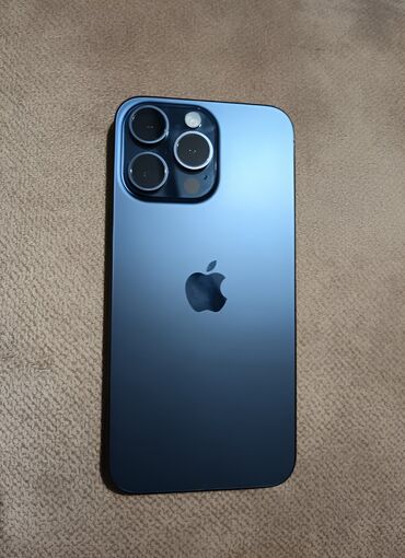 Apple iPhone: IPhone 15 Pro Max, 512 GB, Blue Titanium, Zəmanət, Face ID, Sənədlərlə