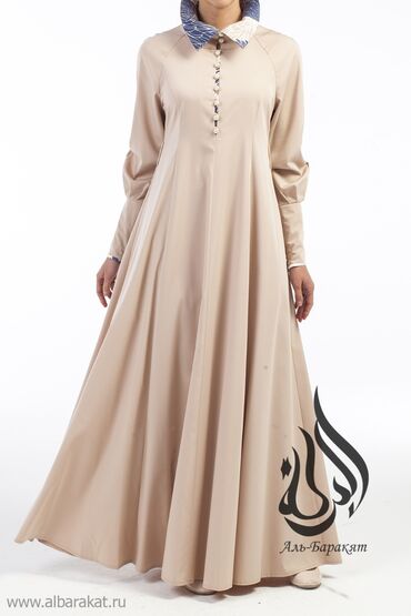 хиджаб платя: Вечернее платье, Длинная модель, С рукавами, M (EU 38), L (EU 40), XL (EU 42)