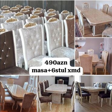 yazı masası ikinci el: Qonaq otağı üçün, Yeni, Açılmayan, Oval masa, 6 stul