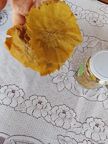 şanı yarpağı: Bankada duzlu üzüm yarpağı - Məhsul: Dolma üçün hazır duzlu üzüm — 1