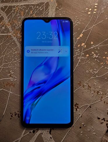 Xiaomi: Xiaomi Redmi 9, 64 GB, rəng - Mavi, 
 Zəmanət, Barmaq izi, İki sim kartlı