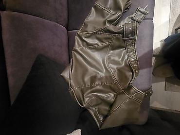 bugati jakne: ZARA kratka bajkerska jakna od veštačke kože u maslinasto/khaki — 3