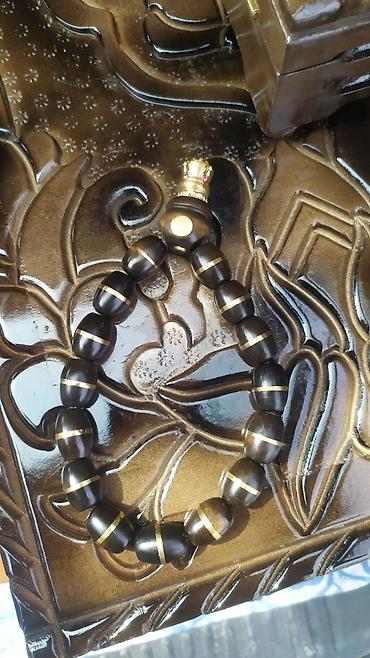 Təsbehlər: Əl işı təsbeh dəsti - Material: qara-qəhvəyi tonlarda cilalanmış — 1