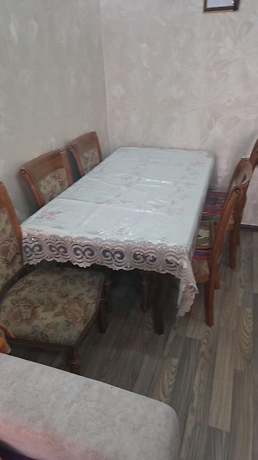stul ortukleri: Ağacdan hazırlanmış yemək otağı dəsti: - Düzbucaqlı masa: klassik — 1
