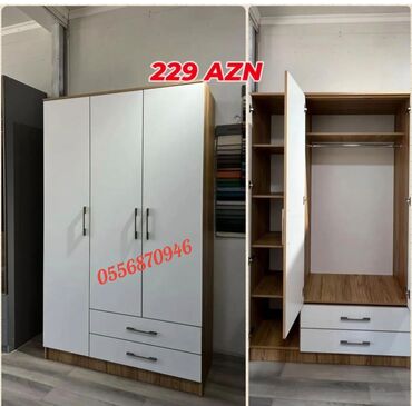 Dolablar: Yeni, Açılan, 3 qapılı Düz dolab, Dolab-asılqan, Azərbaycan — 17