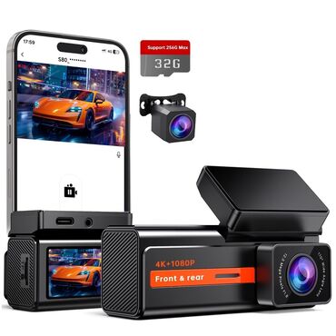 Videoreqistratorlar: 4K ön və arxa kameralı avtomobil videoqeydiyyatçısı. Bu modelə