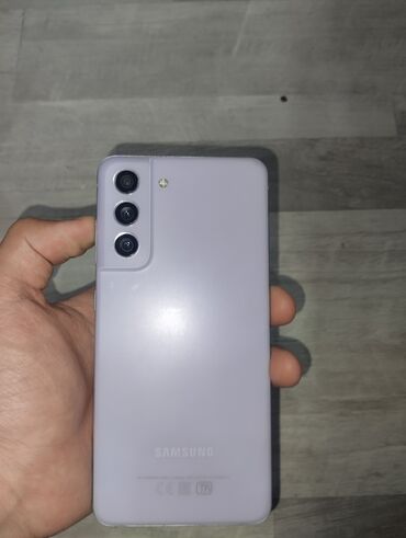 петличные микрофоны: Samsung Galaxy S21 FE, Колдонулган, 128 ГБ, түсү - Кызгылт көк, 2 SIM