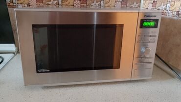 metbex soba: Mikrodalğalı soba Panasonic, Ayrıca dayanan, Mikrodalğalar ilə, rəng - Boz, İşlənmiş