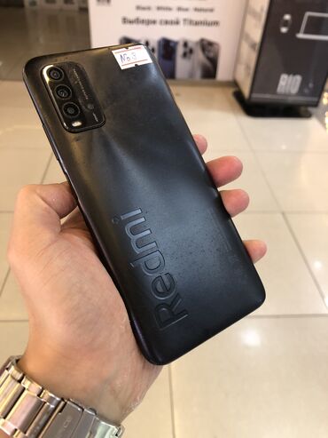 кант телефоны: Redmi, Redmi 9T, Колдонулган, 64 ГБ, түсү - Кара, 1 SIM, 2 SIM