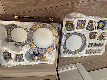 valentin: Qəhvə dəsti, rəng - Mavi, Farfor, Versace — 8