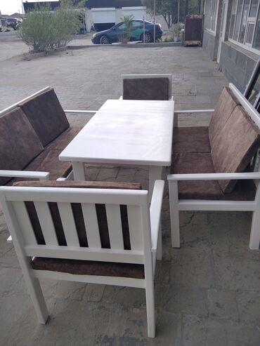 Bağ, çöl oturacaqları: Taxta yemək dəsti – müxtəlif modellər - Material: tam ağac (kənd — 15