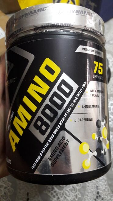 Спортивное питание: Amino 8000. 300 Tabletka. Yenidir. Ağzı bağlıdır. Tərkibində əlavə