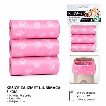 KMT Vreće za otpad za kućne ljubimce sa štampom (otisci šapa) – 3