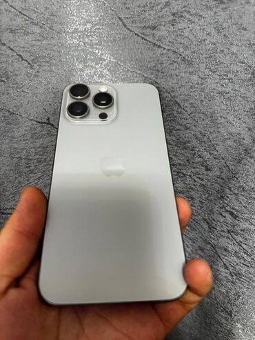 Apple iPhone: IPhone 15 Pro Max, Б/у, 256 ГБ, Natural Titanium, Чехол, Кабель, Коробка, 98 %