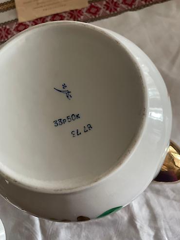 dəm qazı: Yeni, rəng - Qırmızı, Dəm caydanı, Farfor, 3 l, SSRİ — 3