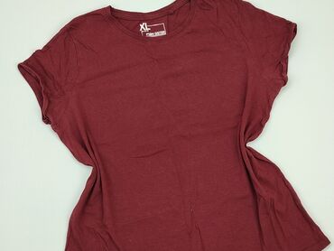 bordowa spódnice z eko skóry: T-shirt, FBsister, XL, stan - Bardzo dobry