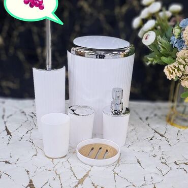 Ev üçün digər mallar: Hamam Dəsti 6-lı Material: Plastik bomo az, bomo market, dekor