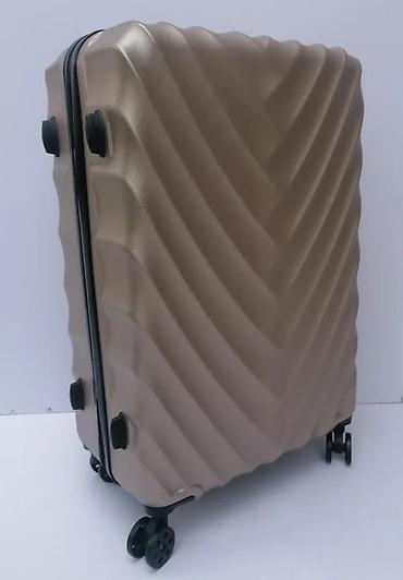 Putni koferi i torbe: Tvrdi kofer na točkićima – zlatno/bež - Materijal: čvrsta — 6
