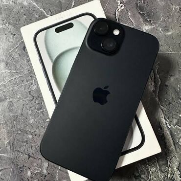 айфон8 ош: IPhone 15, Колдонулган, 128 ГБ, Black Titanium, Коргоочу айнек, Каптама, Куту, 86 %