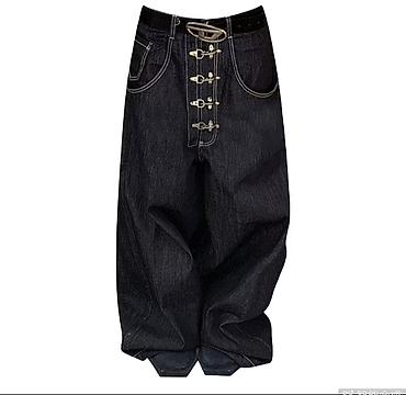 Джинсы, Бэгги, Китай, Средняя талия, С вышивкой, 3XL