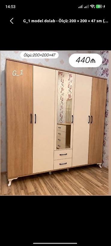 Dolablar: G_1 model dolab - Ölçü: 200 × 200 × 47 sm - Qiymət: 440 ₼ (şəkildə — 1