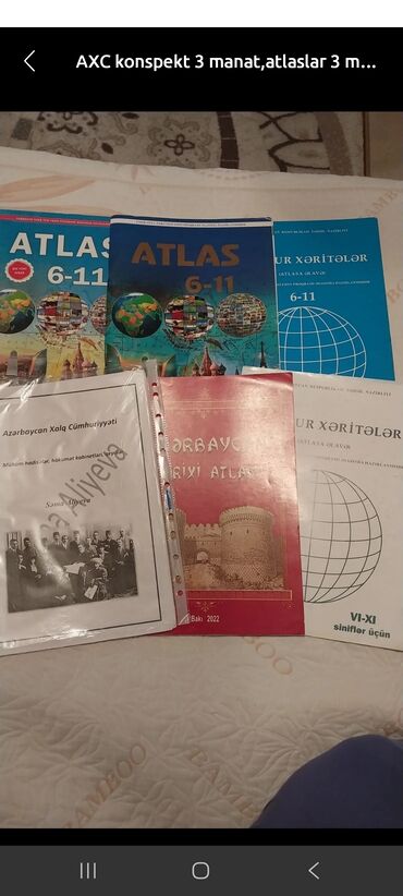 AXC konspekt 3 azn atlas biri 3 azn kontur xəritə üstlərində verilir