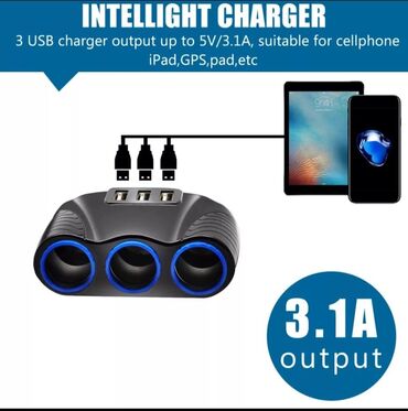 Auto oprema: Spliter Auto upaljac 12V-24V - 120W, USB 3 izlaza Auto soket Adapter — 2