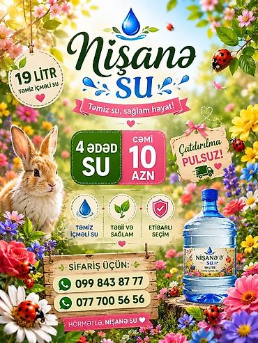 Su: Nişanə Su və Alva Su – 19 litr təmiz, qazsız içməli su bidonları — 3