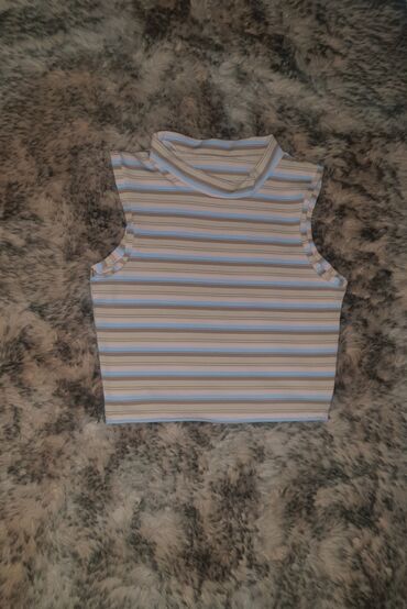 haljine top: L (EU 40), Lycra, color - Beige, Stripes