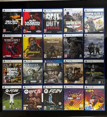 PS5 (Sony PlayStation 5): 20oyun-50azn-PS5/PS4 oyunları Zəmanətli, rəsmi tam təhlükəsiz digital
