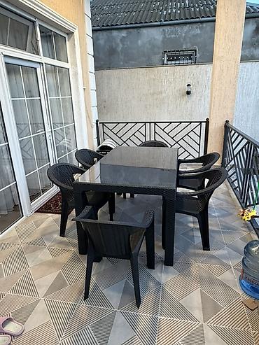 Açıq hava üçün masa və stul dəsti - Komplekt: 1 ədəd düzbucaqlı masa