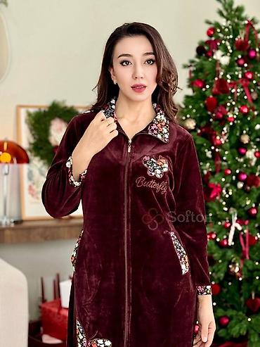 Халаты: Домашнее платье-халат Softon - Материал: мягкий велюр, приятный к — 14