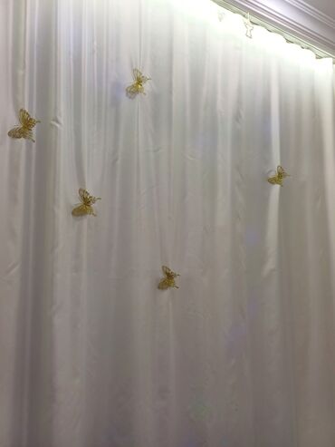 Pərdə və tüllər: Yeni, Tül, rəng - Bej, Pulsuz çatdırılma — 5