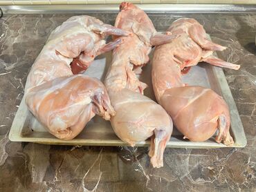 Мясо: Bismilləh deyilib kəsilmiş tam təmiz Kaliforniya dovşanlar var.Adi