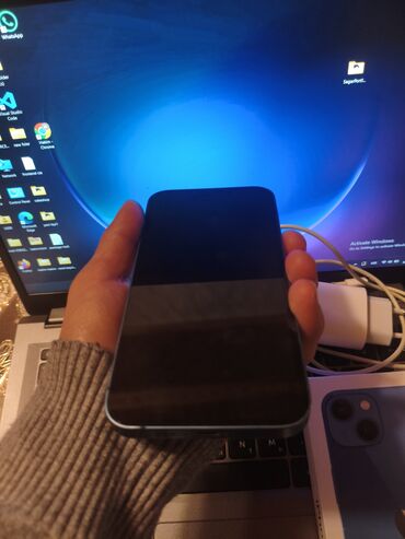 iphone 15 yeni: IPhone 13, 128 GB, Mavi, Face ID, Sənədlərlə, Barmaq izi