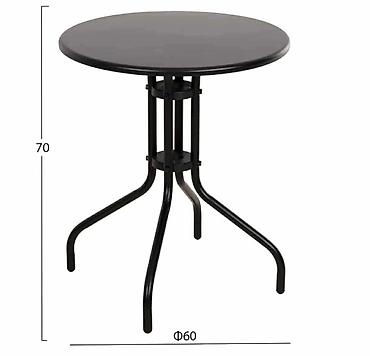 dvokrilni ormar forma ideale: Okrugli baštenski/stolni sto – metal, prečnik 60 cm - Dimenzije — 3