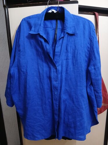 zenska lanena kosulja: Zarina, XL (EU 42), Flax, Single-colored