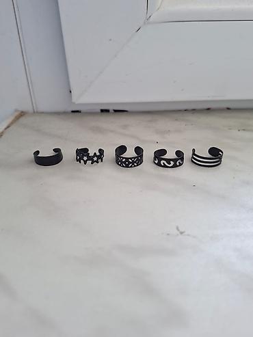 Aksesuarlar: Qara metal tənzimlənən üzük dəsti – 5 ədəd - Material: qara üzük — 1