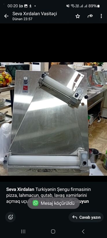 Kreslolar: *Seva Xirdalan* Turkiyənin Şengu firmasinin pizza, lahmacun, qutab