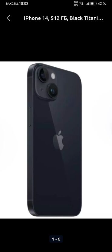 Apple iPhone: IPhone 14, 512 GB, Black Titanium, Face ID