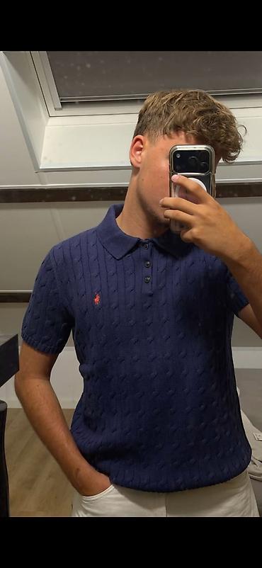 Футболки: Мужская футболка, S, Polo Ralph Lauren, Б/у, цвет - Синий, Самовывоз — 1