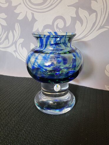 Ostali antikviteti: Svecnjak rucni rad tkz morsko staklo Bjorna Ramela Svedska iz 70ih — 11