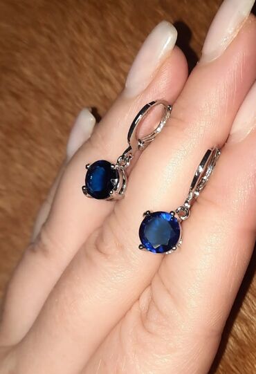 Наборы украшений: Комплект из серебра 925 пр💫. серьги + цепочка с кулончиком. вставка — 10