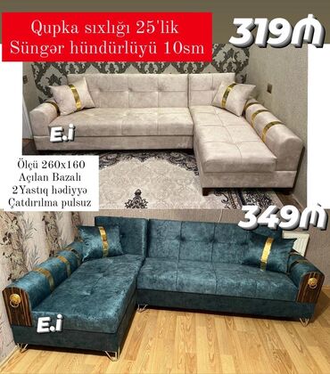 Künc divan, Açılan, Parça, Pulsuz çatdırılma