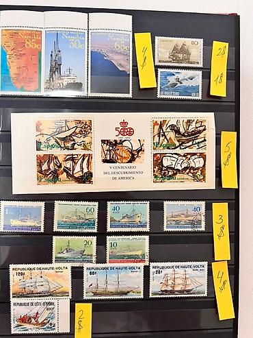 Марки: Коллекция почтовых марок с изображениями автомобилей и кораблей разных — 6