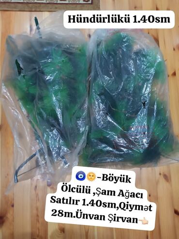 Ev və bağ: Böyük ölçülü süni şam ağacı (yolka) - Hündürlüyü: 1.40 m - Rəngli