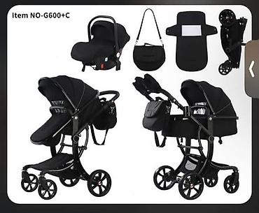 ekiz uşaq arabası: Uşaq arabası dəsti – Model: Item NO-G600+C - 3‑ü 1-də komplekt: beşik — 1